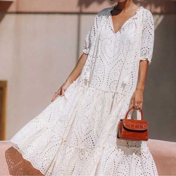 Spell & The Gypsy Collective Fairytale Anglaise Gown Midi Dress - Picture 2 of 8